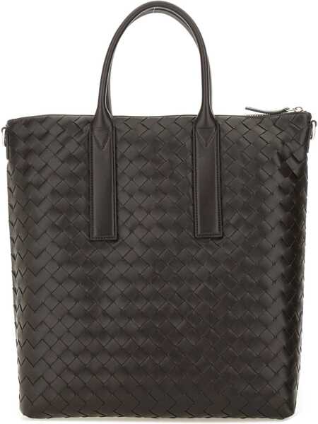Genti de mana Bottega Veneta North-South Woven Tote Bag BROWN Barbati (BM 19435394) 4