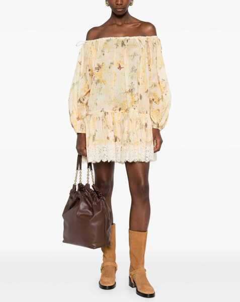 Rochii casual ZIMMERMANN Cascadian Short Dress YELLOW Femei (BM 19435433) 2