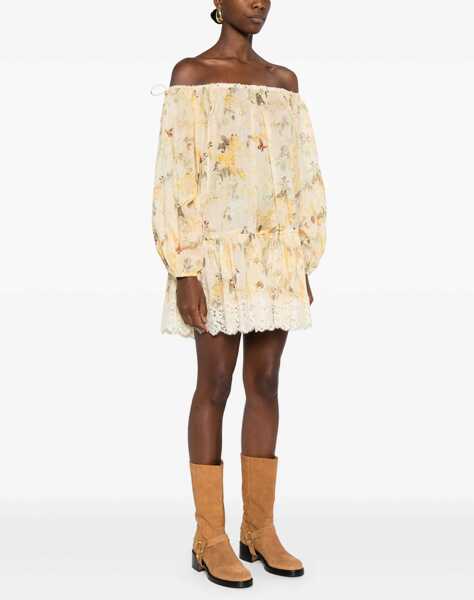 Rochii casual ZIMMERMANN Cascadian Short Dress YELLOW Femei (BM 19435433) 3