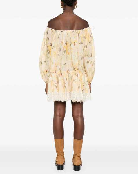 Rochii casual ZIMMERMANN Cascadian Short Dress YELLOW Femei (BM 19435433) 4