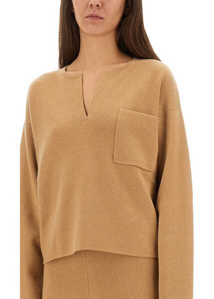 Pulovere casual Max Mara Jersey Zibello BEIGE Femei (BM 19435478) 4