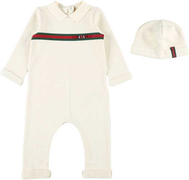 Costume Gucci Bodysuit Set With Hat WHITE Baieti (BM 19435490) 1