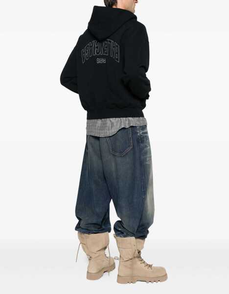 Bluze de trening Balenciaga Flipped Zippered Sweatshirt BLACK Femei (BM 19435499) 2