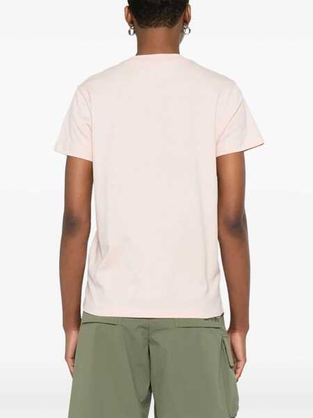 Tricouri Moncler Cotton T-Shirt With Logo PINK Femei (BM 19435589) 4