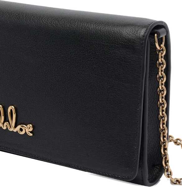 Portofele Chloe Chlo Iconic Flap And Chain Wallet BLACK Femei (BM 19435610) 4