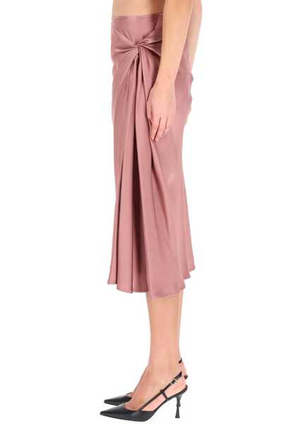 Fuste casual Dries Van Noten Draped Midi Skirt PINK Femei (BM 19435619) 3