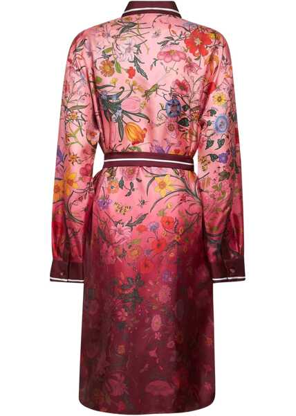 Rochii casual Gucci Printed Chemisier Dress PINK Femei (BM 19435658) 2