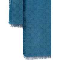 Esarfe Dama - Esarfe Gucci Wool And Cotton Shawl BLUE Femei (BM 19435766) - B-mall.ro