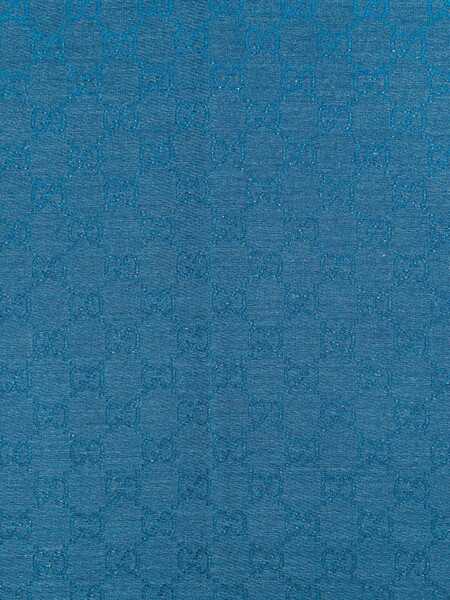 Esarfe Gucci Wool And Cotton Shawl BLUE Femei (BM 19435766) 3