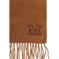 Esarfe Max Mara Dama - Esarfe Max Mara Cashmere Scarf With Monogram Embroidery BUFF Femei (BM 19435781) - B-mall.ro