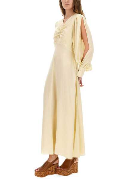 Rochii casual Chloe Ruched Silk Dress YELLOW Femei (BM 19435847) 2