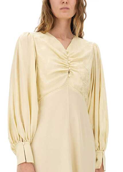 Rochii casual Chloe Ruched Silk Dress YELLOW Femei (BM 19435847) 4