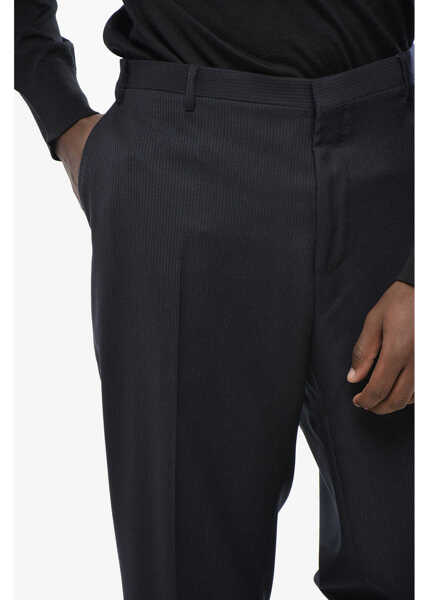 Pantaloni eleganti CORNELIANI Cc Collection Pinstriped Virgin Wool Pants Blue Barbati (BM 19436330) 2