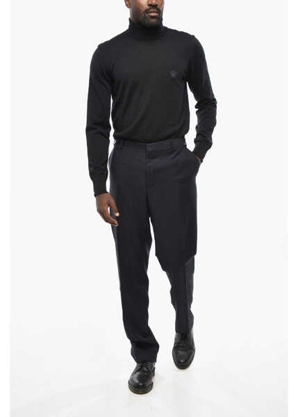 Pantaloni eleganti CORNELIANI Cc Collection Pinstriped Virgin Wool Pants Blue Barbati (BM 19436330) 3