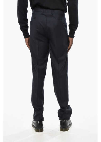 Pantaloni eleganti CORNELIANI Cc Collection Pinstriped Virgin Wool Pants Blue Barbati (BM 19436330) 4