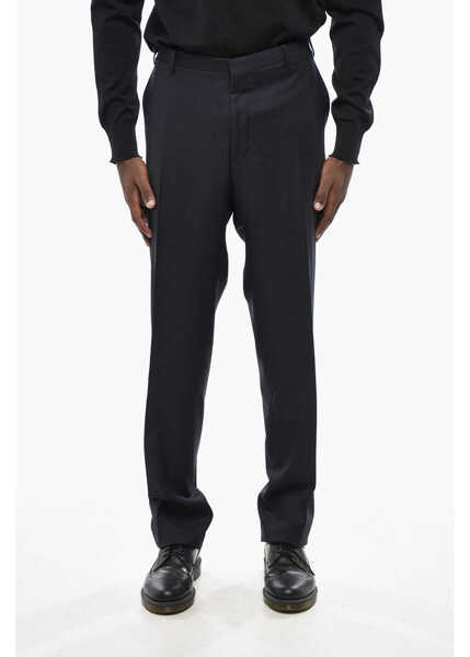 Pantaloni eleganti CORNELIANI Cc Collection Pinstriped Virgin Wool Pants Blue Barbati (BM 19436330) 1