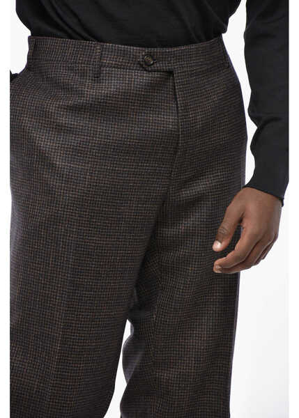 Pantaloni casual CORNELIANI Virgin Wool Houndstooth Pants Brown Barbati (BM 19436345) 2