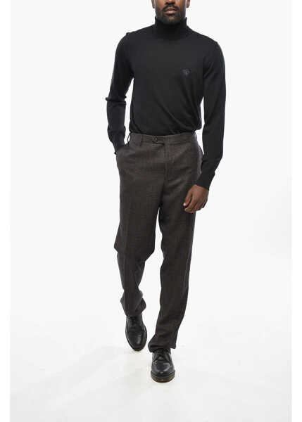 Pantaloni casual CORNELIANI Virgin Wool Houndstooth Pants Brown Barbati (BM 19436345) 3