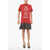 Balenciaga Checked Accordion Skirt Keep Calm Tee Dress Red