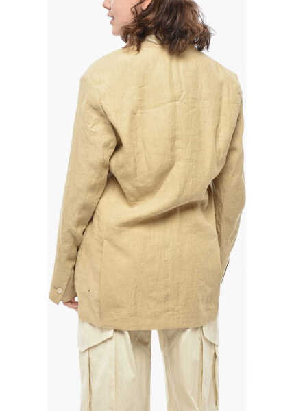 Sacouri AURALEE Linen Blazer With Patch Pockets Beige Femei (BM 19436354) 2