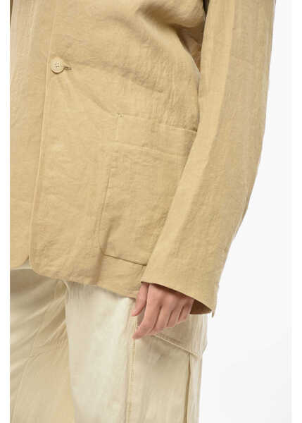 Sacouri AURALEE Linen Blazer With Patch Pockets Beige Femei (BM 19436354) 3