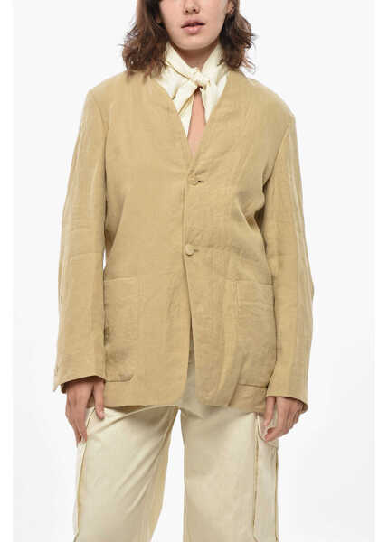 Sacouri AURALEE Linen Blazer With Patch Pockets Beige Femei (BM 19436354) 1