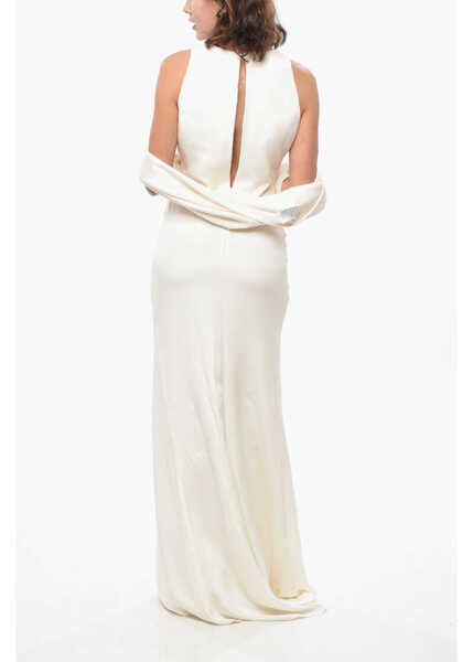 Rochii lungi Max Mara Silk Satin Dindi Mermaid Dress With Matching Stole White Femei (BM 19436360) 2