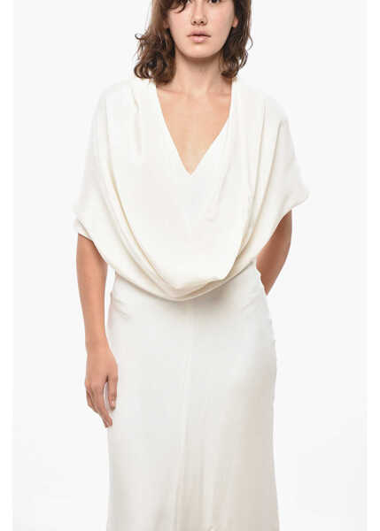 Rochii lungi Max Mara Silk Satin Dindi Mermaid Dress With Matching Stole White Femei (BM 19436360) 4