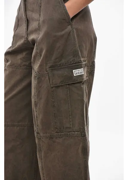 Pantaloni casual Kenzo Tie Dye Effect Cargo Pants Brown Femei (BM 19436366) 3