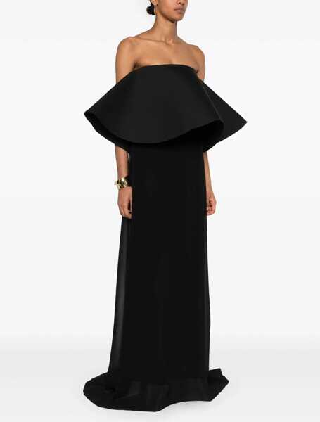 Rochii lungi JACQUEMUS Chiffon Vela Dress With Maxi Flounce Black Femei (BM 19436372) 3