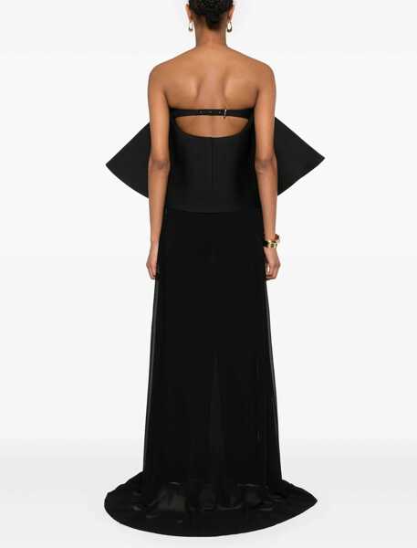 Rochii lungi JACQUEMUS Chiffon Vela Dress With Maxi Flounce Black Femei (BM 19436372) 4