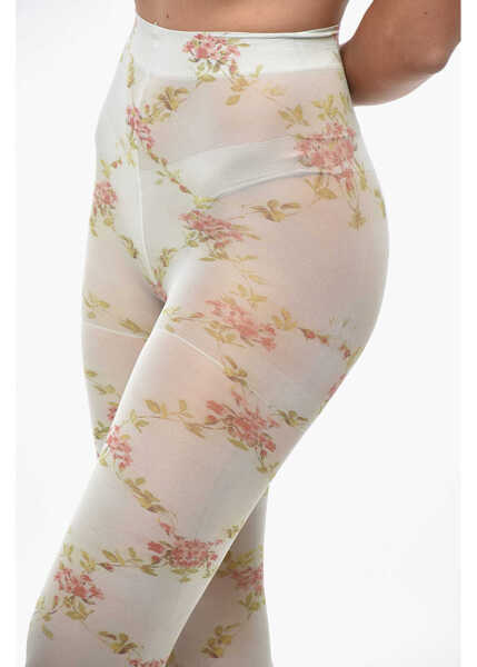 Sosete Elisabetta Franchi All Over Floral Tights Green Femei (BM 19436375) 3