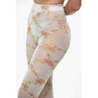 Sosete Dama - Sosete Elisabetta Franchi All Over Floral Tights Green Femei (BM 19436375) - B-mall.ro