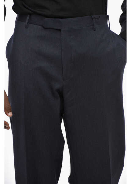 Pantaloni casual CORNELIANI Cc Colelction Wool Pants With Scalloped Hem Blue Barbati (BM 19436381) 2