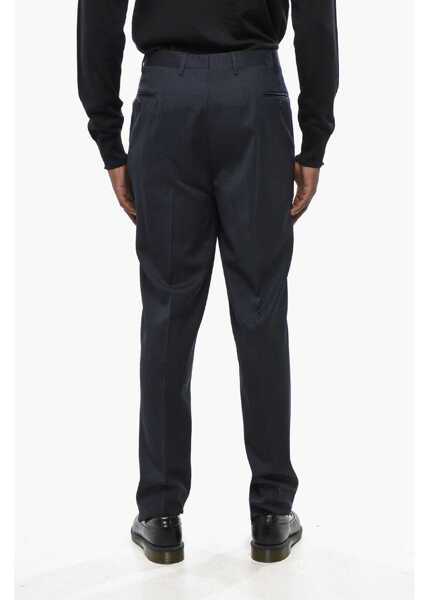 Pantaloni casual CORNELIANI Cc Colelction Wool Pants With Scalloped Hem Blue Barbati (BM 19436381) 4