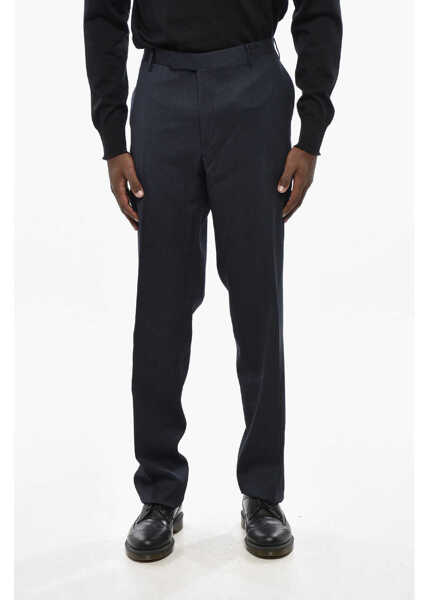 Pantaloni casual CORNELIANI Cc Colelction Wool Pants With Scalloped Hem Blue Barbati (BM 19436381) 1