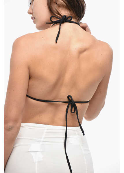 Sutiene DSQUARED2 Solid Color Triangle Bikini Top Black Femei (BM 19436387) 2