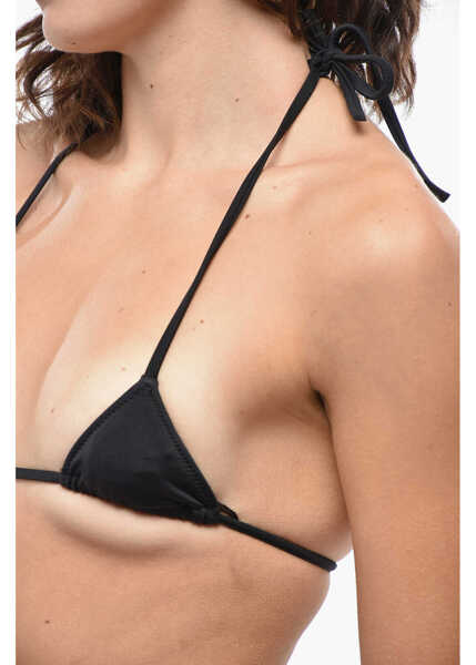 Sutiene DSQUARED2 Solid Color Triangle Bikini Top Black Femei (BM 19436387) 3