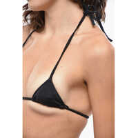 Sutiene Dama - Sutiene DSQUARED2 Solid Color Triangle Bikini Top Black Femei (BM 19436387) - B-mall.ro