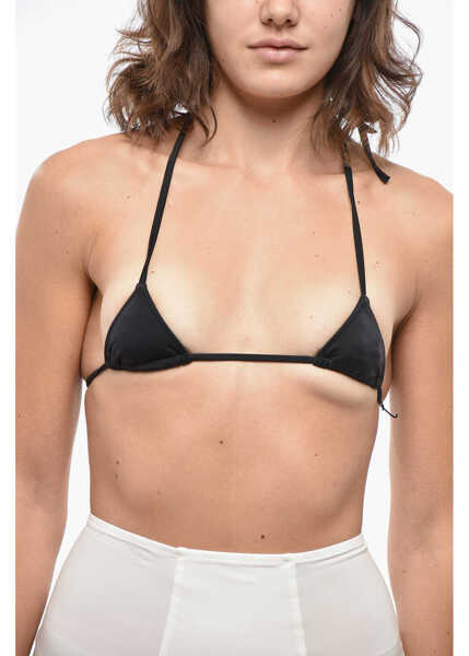 Sutiene DSQUARED2 Solid Color Triangle Bikini Top Black Femei (BM 19436387) 1