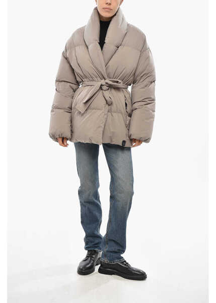 Geci de iarna Bacon Double-Breasted New Dada Down Jacket Beige Femei (BM 19436396) 4