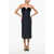 Max Mara Sportmax Velour Detailed Anemone Midi Sheath Dress Blue
