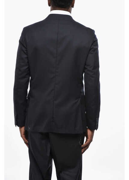 Sacouri CORNELIANI Virgin Wool Double Breasted Blazer With Flpa Pockets Blue Barbati (BM 19436411) 2