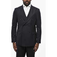 Sacouri Virgin Wool Double Breasted Blazer With Flpa Pockets Barbati