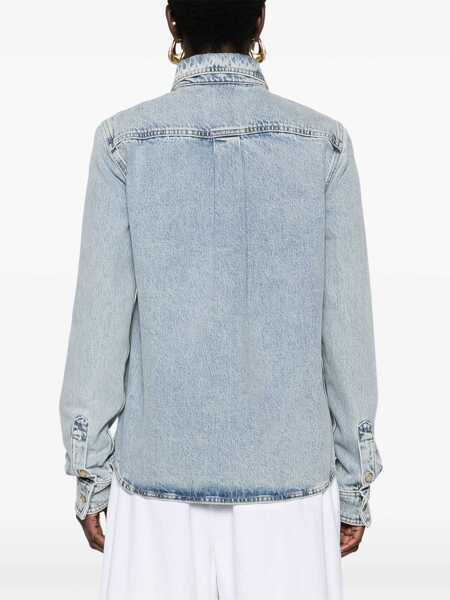 Camasi de blugi TOTME Denim Overshirt With Breast Pocket Blue Femei (BM 19436414) 4