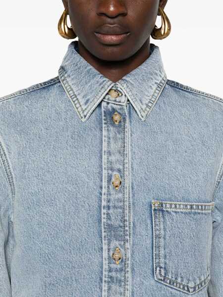 Camasi de blugi TOTME Denim Overshirt With Breast Pocket Blue Femei (BM 19436414) 5