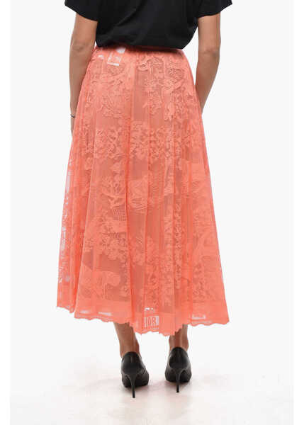 Fuste lungi Dior Lace Combi Flared Skirt With Petticoat Orange Femei (BM 19436423) 2