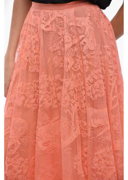 Fuste lungi Dior Lace Combi Flared Skirt With Petticoat Orange Femei (BM 19436423) 3