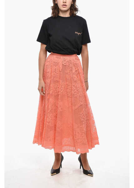 Fuste lungi Dior Lace Combi Flared Skirt With Petticoat Orange Femei (BM 19436423) 4