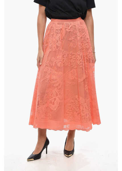 Fuste lungi Dior Lace Combi Flared Skirt With Petticoat Orange Femei (BM 19436423) 1